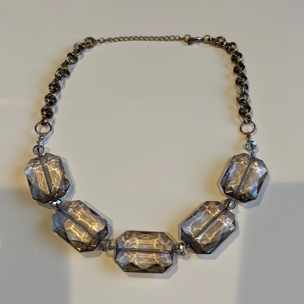 Chunky statement necklace with clear beads